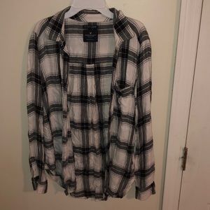 Black and White American Eagle Flannel